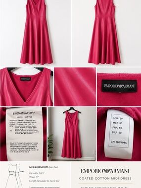 Emporio Armani Sleeveless Midi Dress in Fuchsia Pink